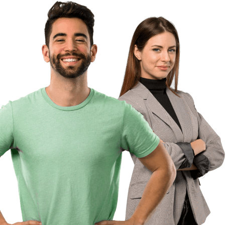 Smiling candidate and coach collaborating on consulting interview preparation at Prepmatter.