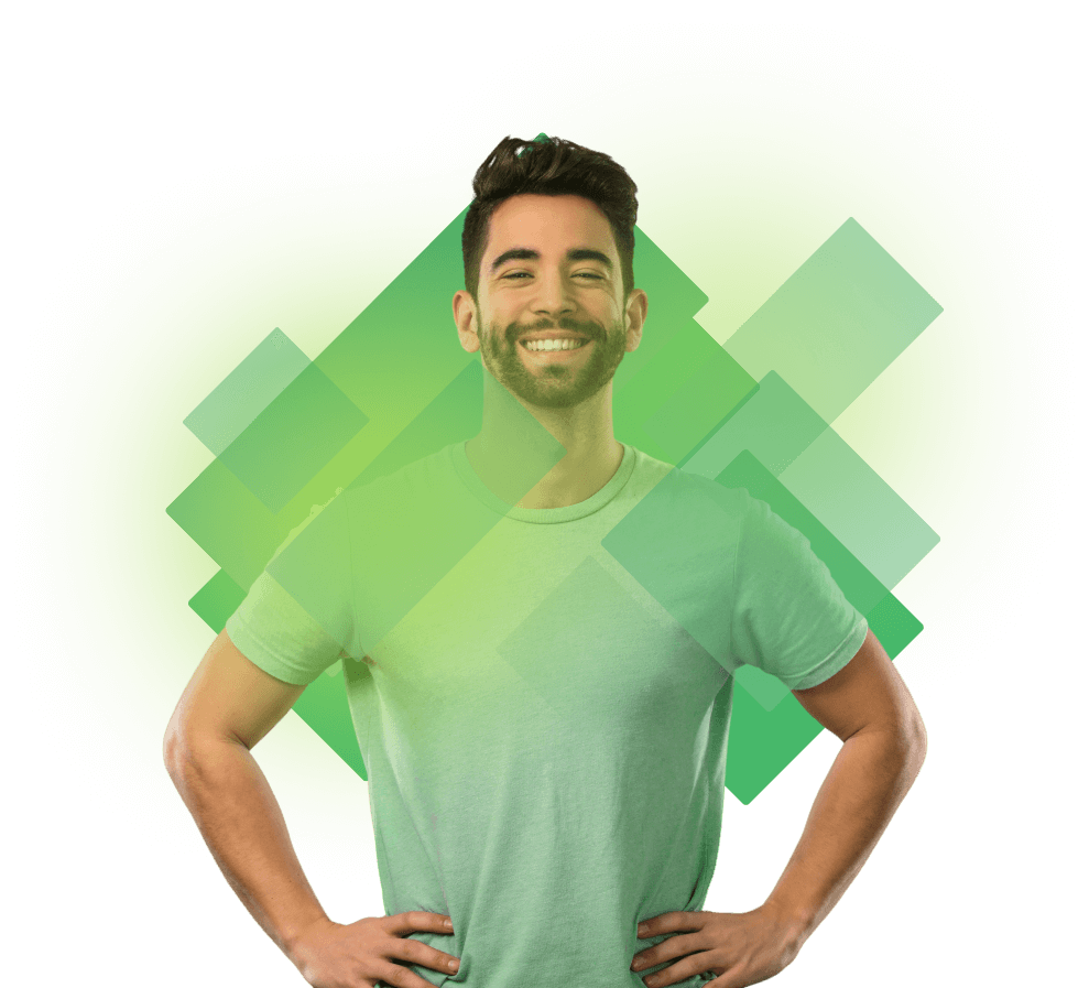 Smiling man standing confidently